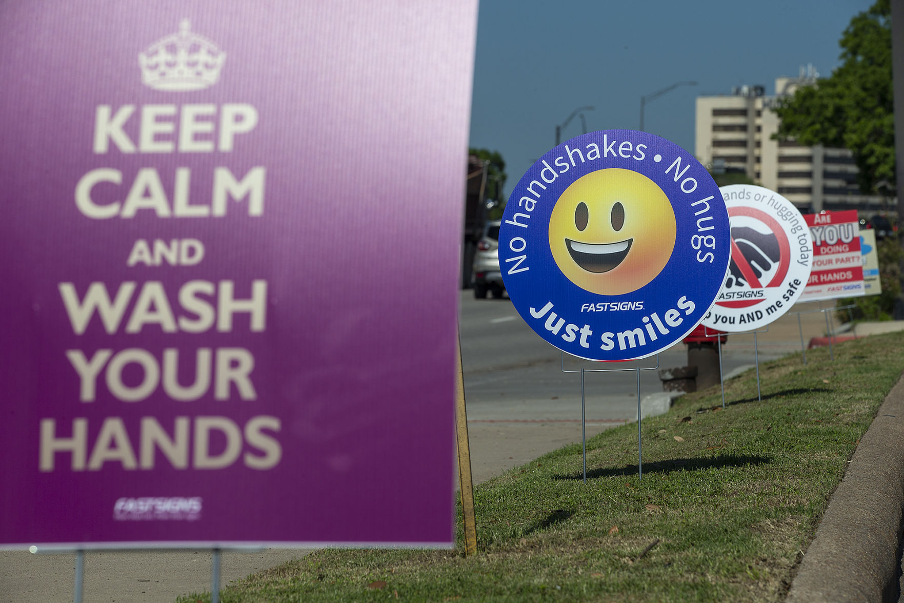 Signs around B-CS